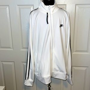 New Men's Nike N98 Tribute Full Zip Jacket White Black AR2244-100 Size XXL